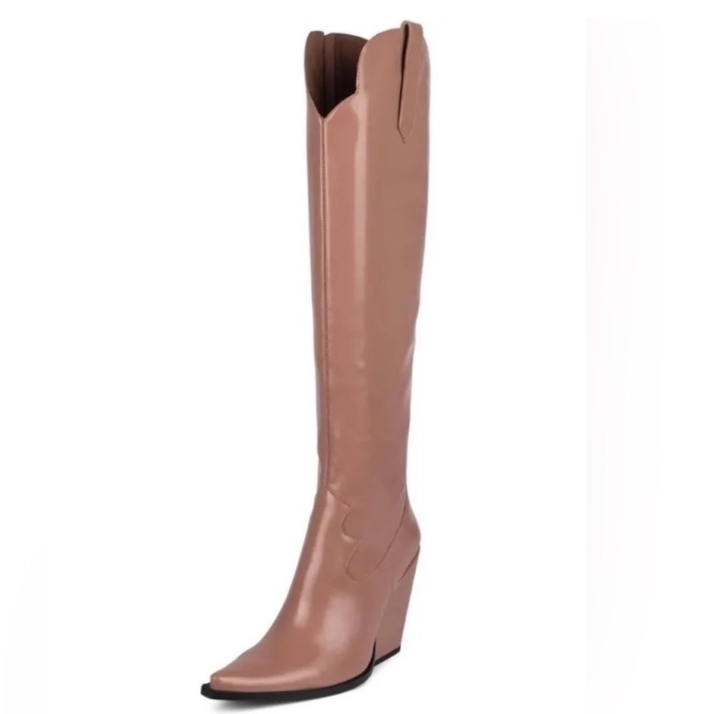 Jeffrey Campbell Over the Knee Western Boot size 10 Amiga Rose Pink Tall Pointy